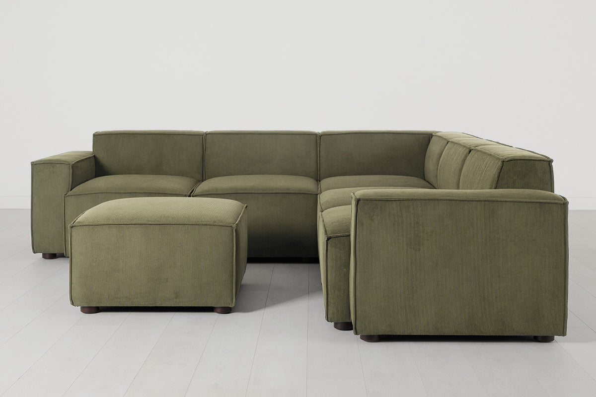 Model 03 Corner Sofa with Ottoman, Fennel