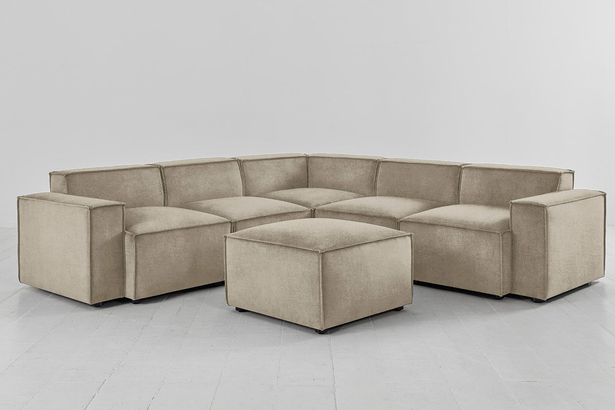 Model 03 Corner Sofa with Ottoman, Flax