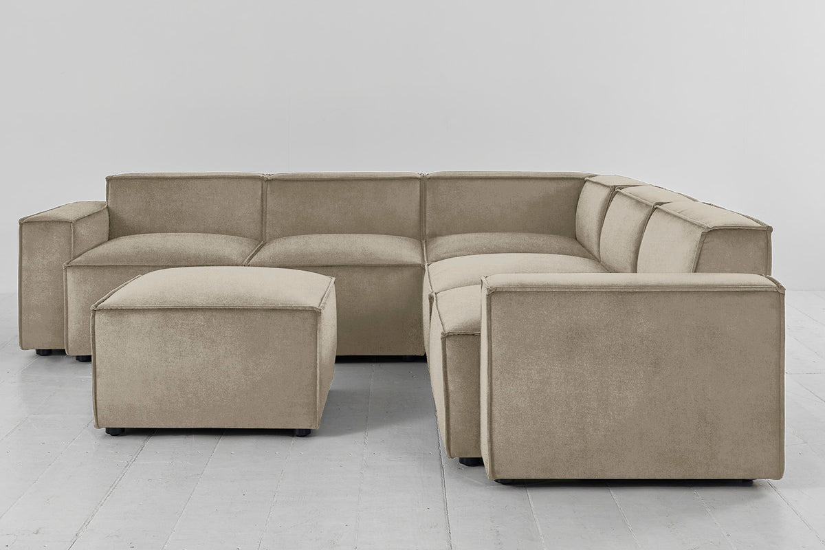 Model 03 Corner Sofa with Ottoman, Flax