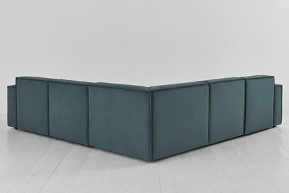 Model 03 Corner Sofa with Ottoman, Petrol
