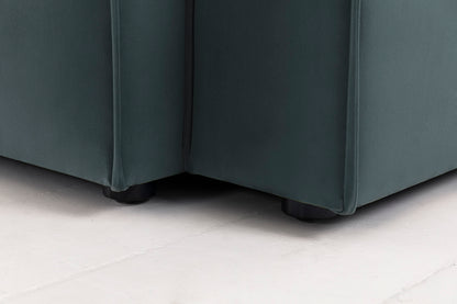 Model 03 Corner Sofa with Ottoman, Petrol