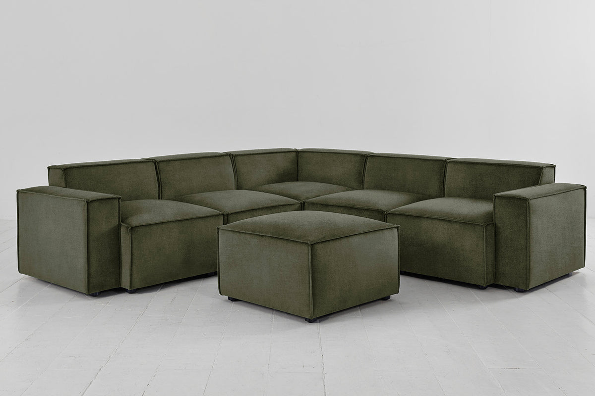 Model 03 Corner Sofa with Ottoman, Pine