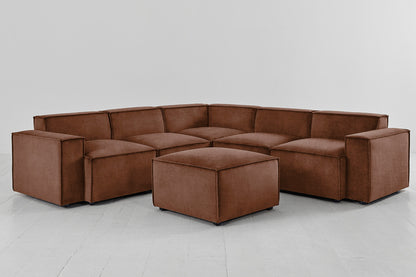 Model 03 Corner Sofa with Ottoman, Russet