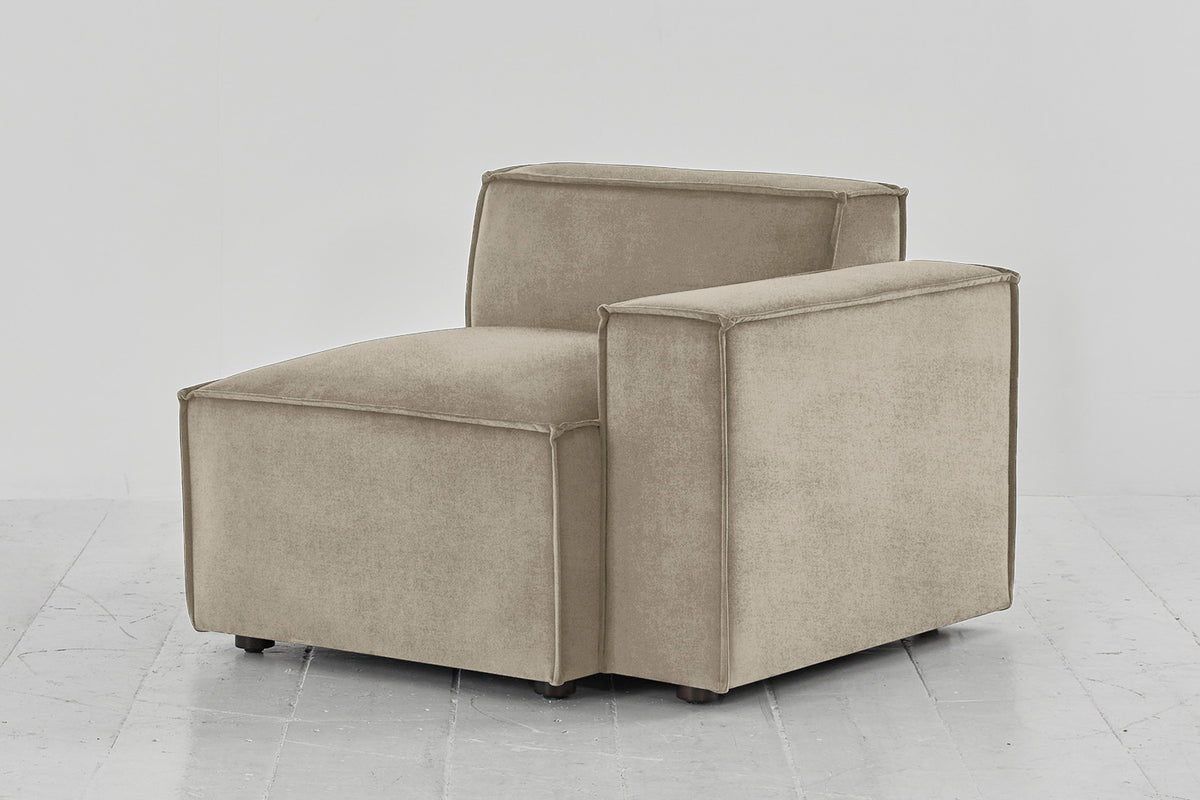 Model 03 Right Arm Sofa Module, Flax