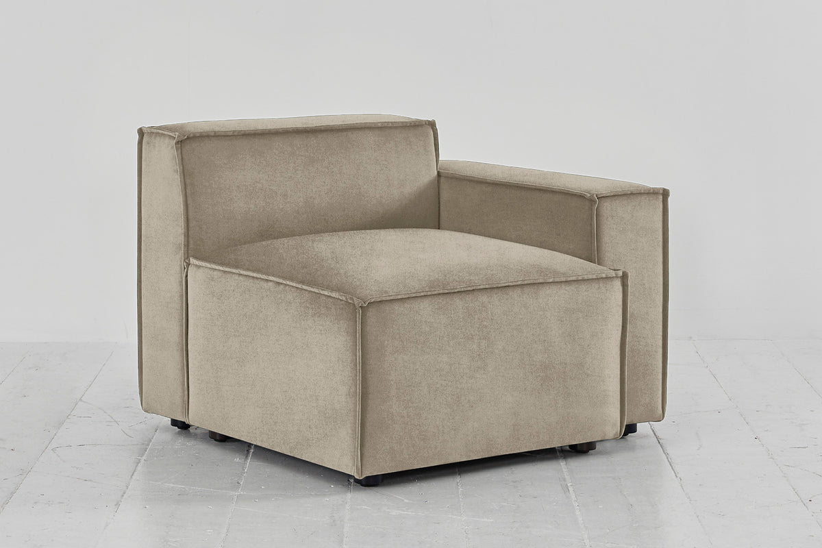 Model 03 Right Arm Sofa Module, Flax
