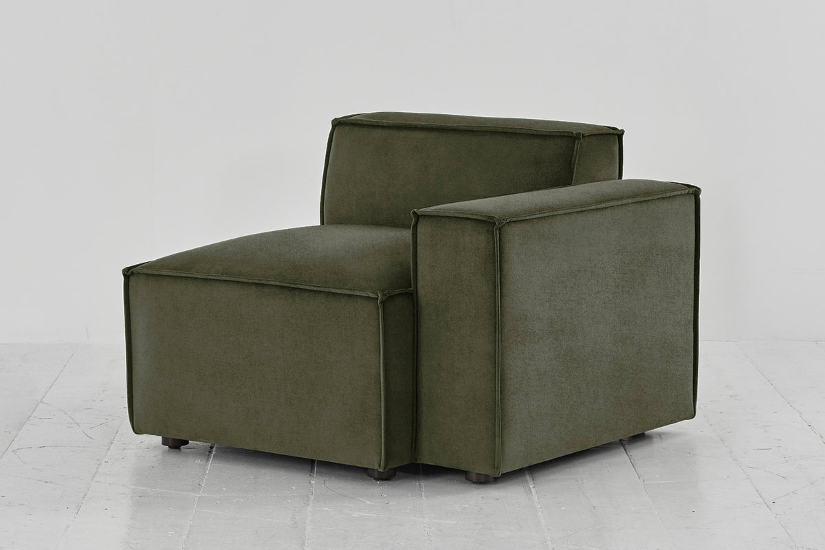 Model 03 Right Arm Sofa Module, Pine