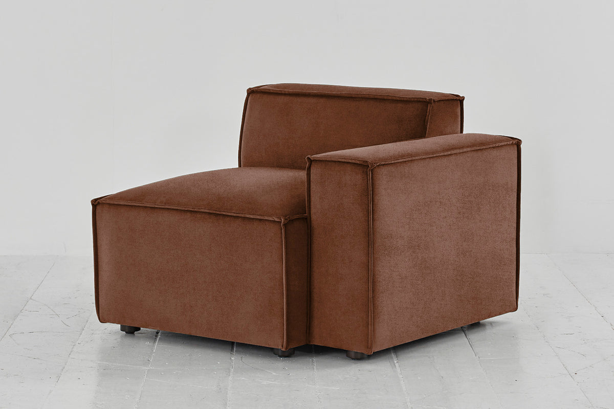 Model 03 Right Arm Sofa Module, Russet