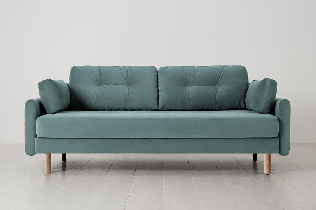 Model 04 Sofa Bed 3 Seater, Oak / Airforce
