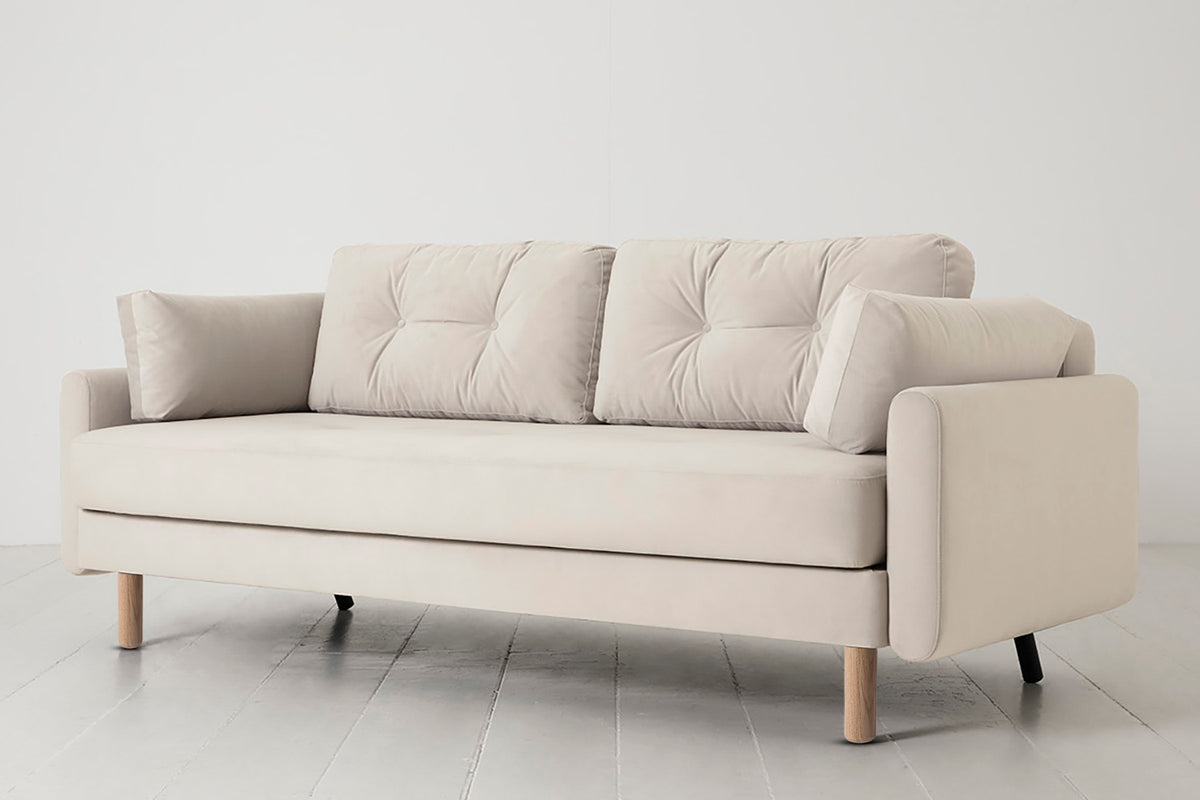 Model 04 Sofa Bed 3 Seater, Oak / Bone