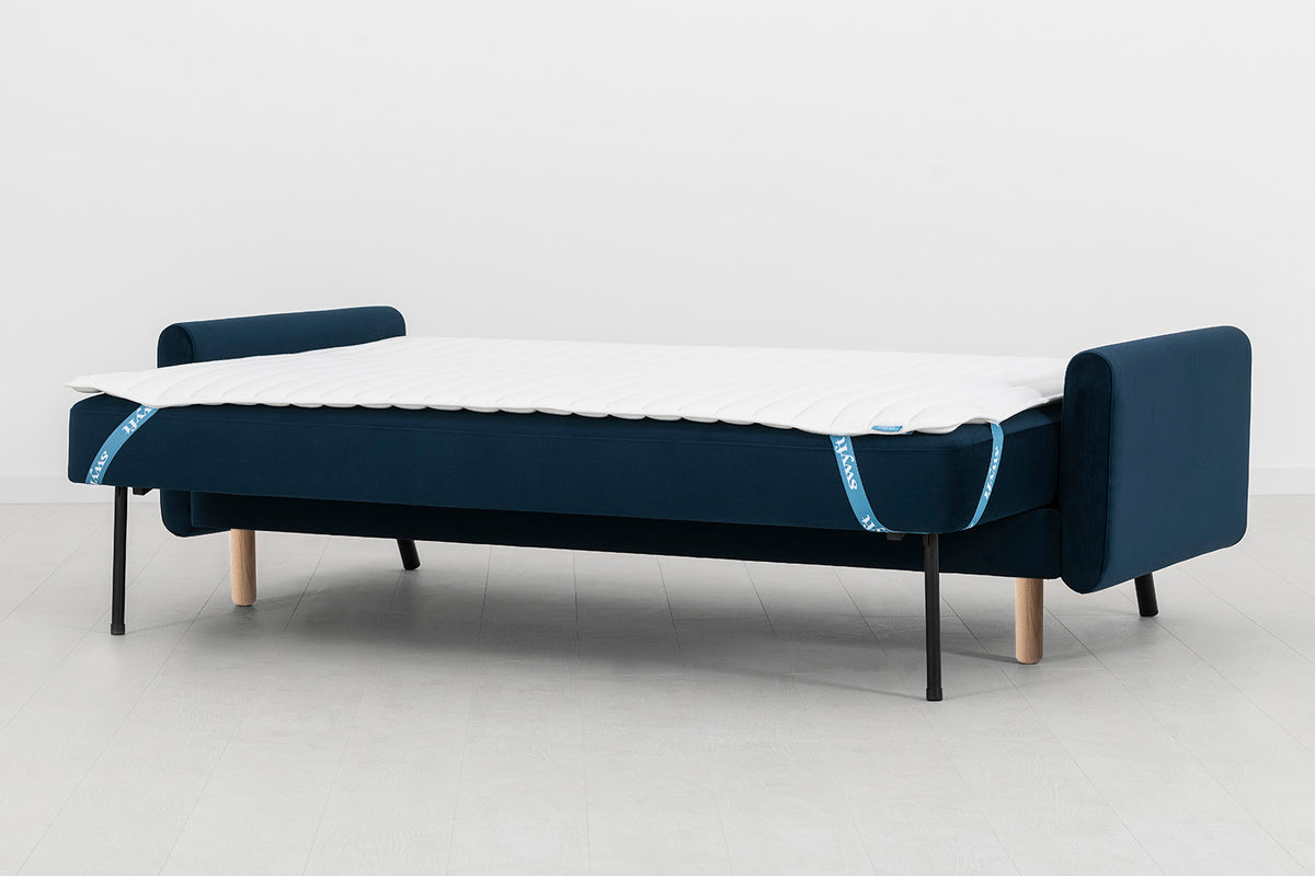 Model 04 Sofa Bed 3 Seater, Oak / Indigo