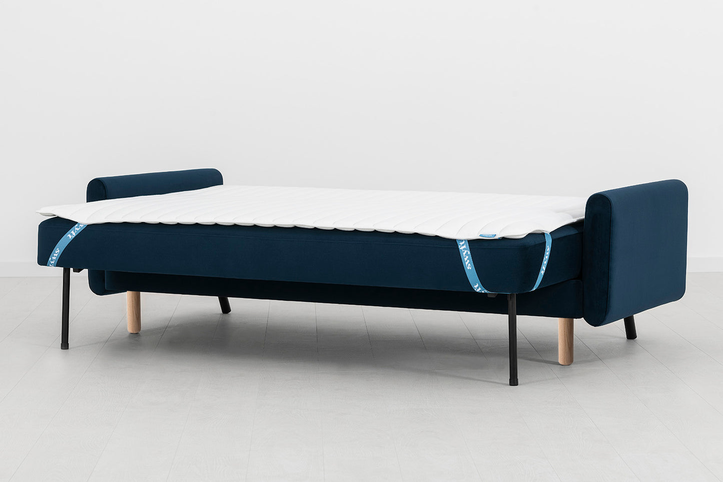 Model 04 Sofa Bed 3 Seater, Oak / Indigo