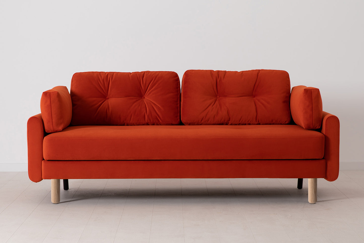 Model 04 Sofa Bed 3 Seater, Oak / Paprika