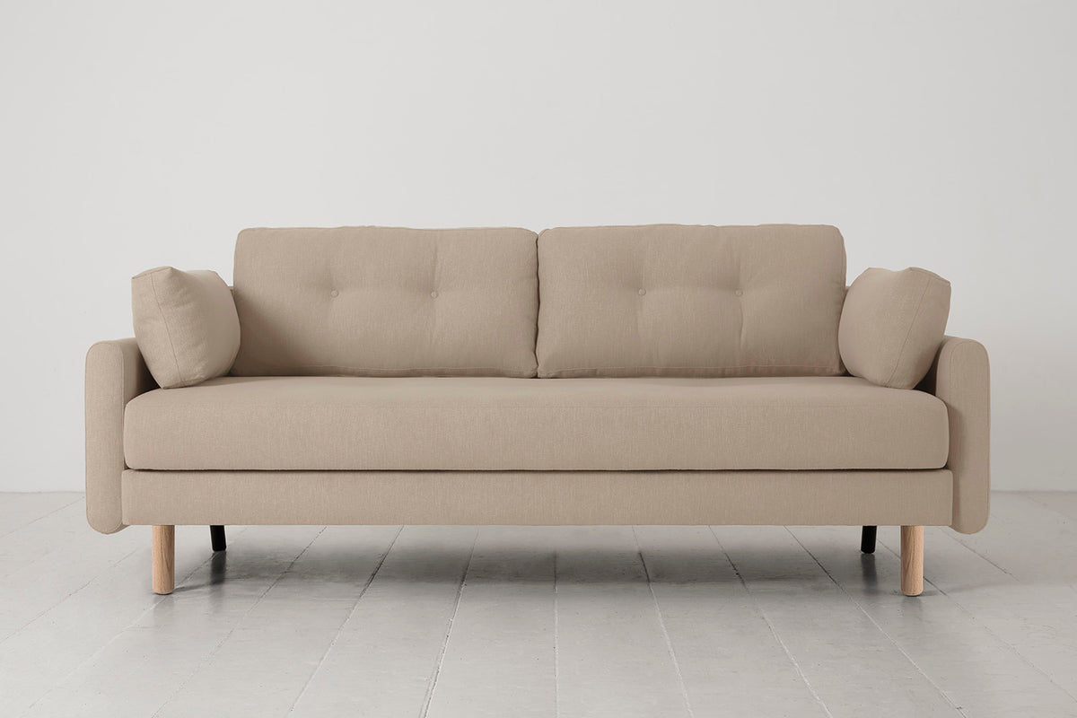 Model 04 Sofa Bed 3 Seater, Oak / Oatmeal