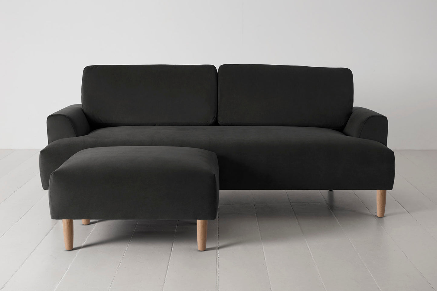 Model 05 3-Seater Sofa with Ottoman, Oak / Charcoal