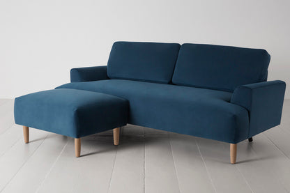 Model 05 3-Seater Sofa with Ottoman, Oak / Teal