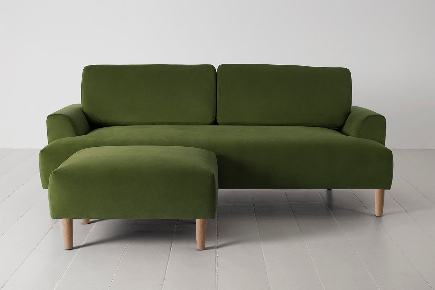 Model 05 3-Seater Sofa with Ottoman, Oak / Vine