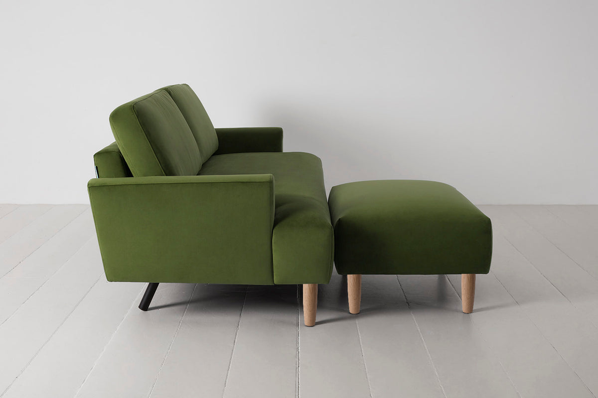 Model 05 3-Seater Sofa with Ottoman, Oak / Vine