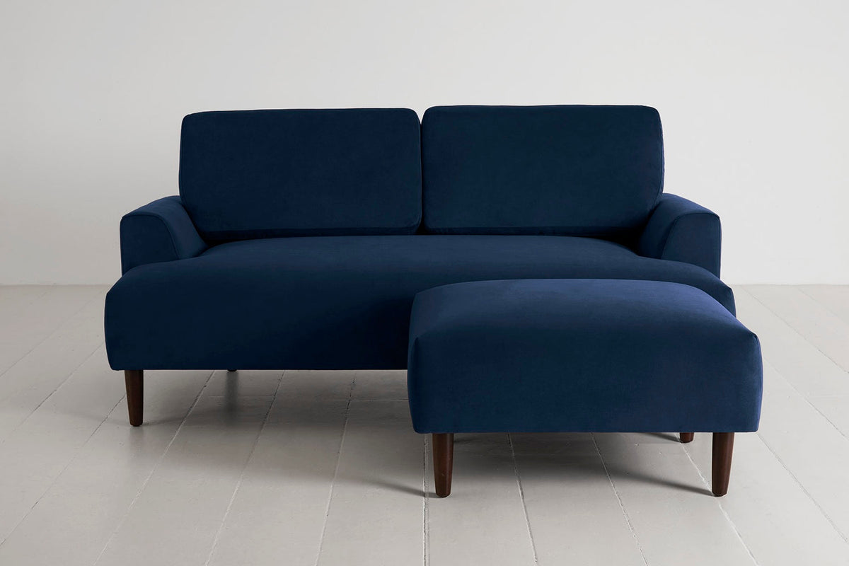 Ottoman in blue velvet