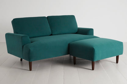Model 05 2-Seater Sofa with ottoman, Kingfisher