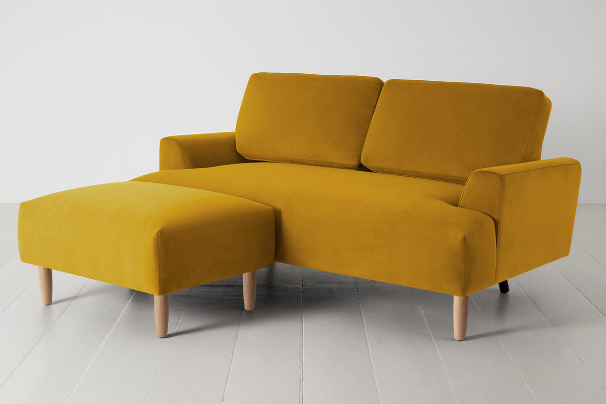 Model 05 2-Seater Sofa with Ottoman, Oak / Mustard