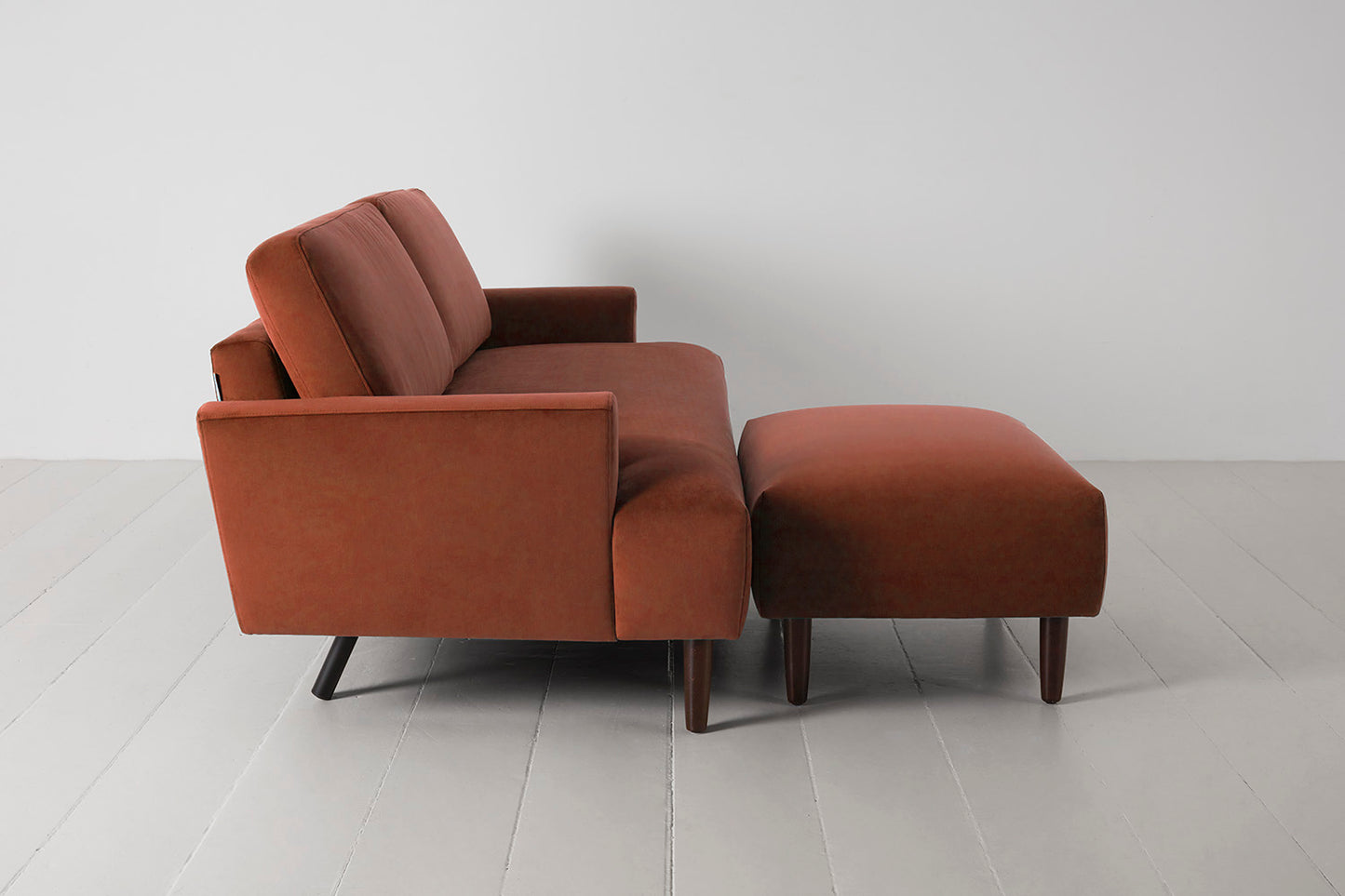 Model 05 3-Seater Sofa with ottoman, Brick