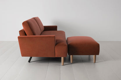 Model 05 3-Seater Sofa with Ottoman, Oak / Brick