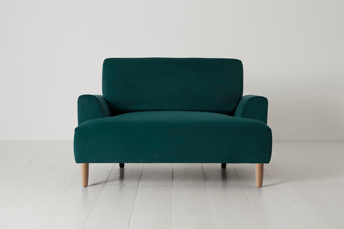 Model 05 Loveseat, Oak / Kingfisher