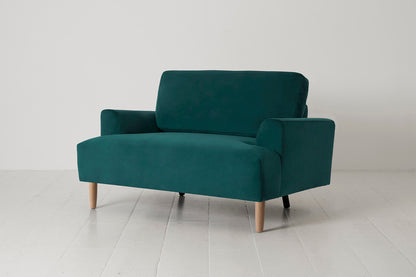 Model 05 Loveseat, Oak / Kingfisher