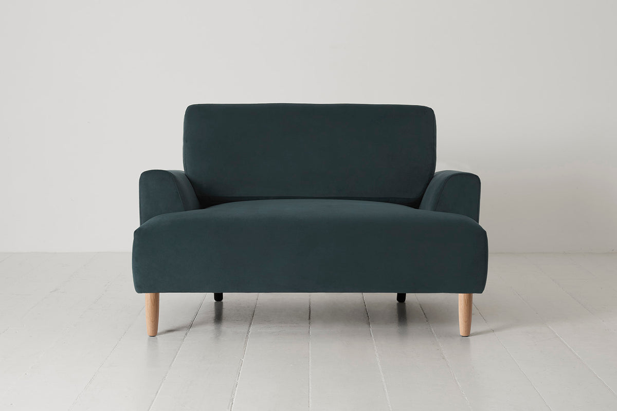 Model 05 Loveseat, Oak / Petrol
