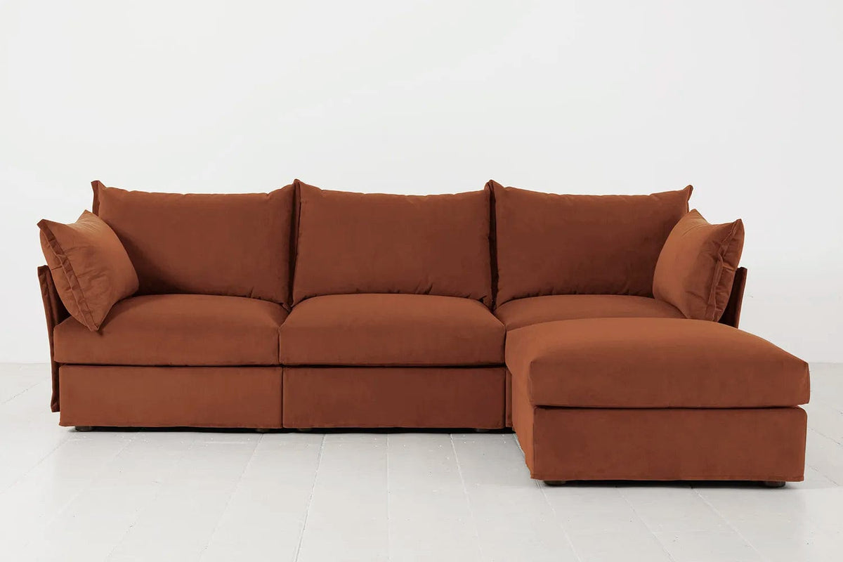 Model 06 3-Seater Right Chaise Sofa, Umber