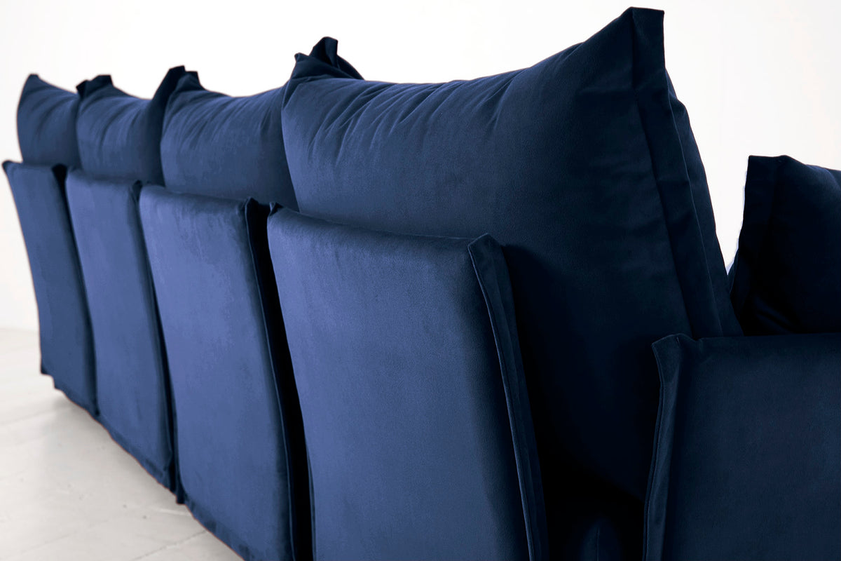 Model 06 Corner Sofa with Ottoman, Indigo