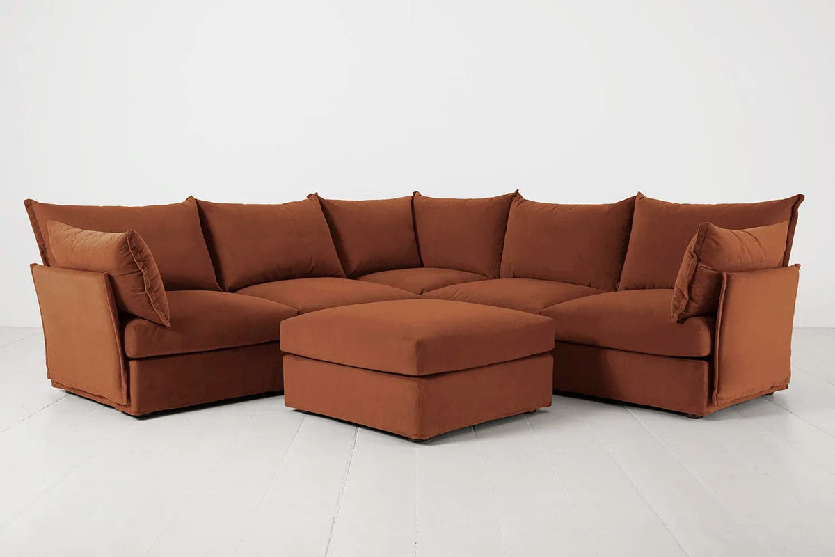 Model 06 Corner Sofa with Ottoman, Umber