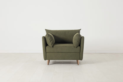 Model 08 Chair Bed Single Sofa Bed, Oak / Fennel