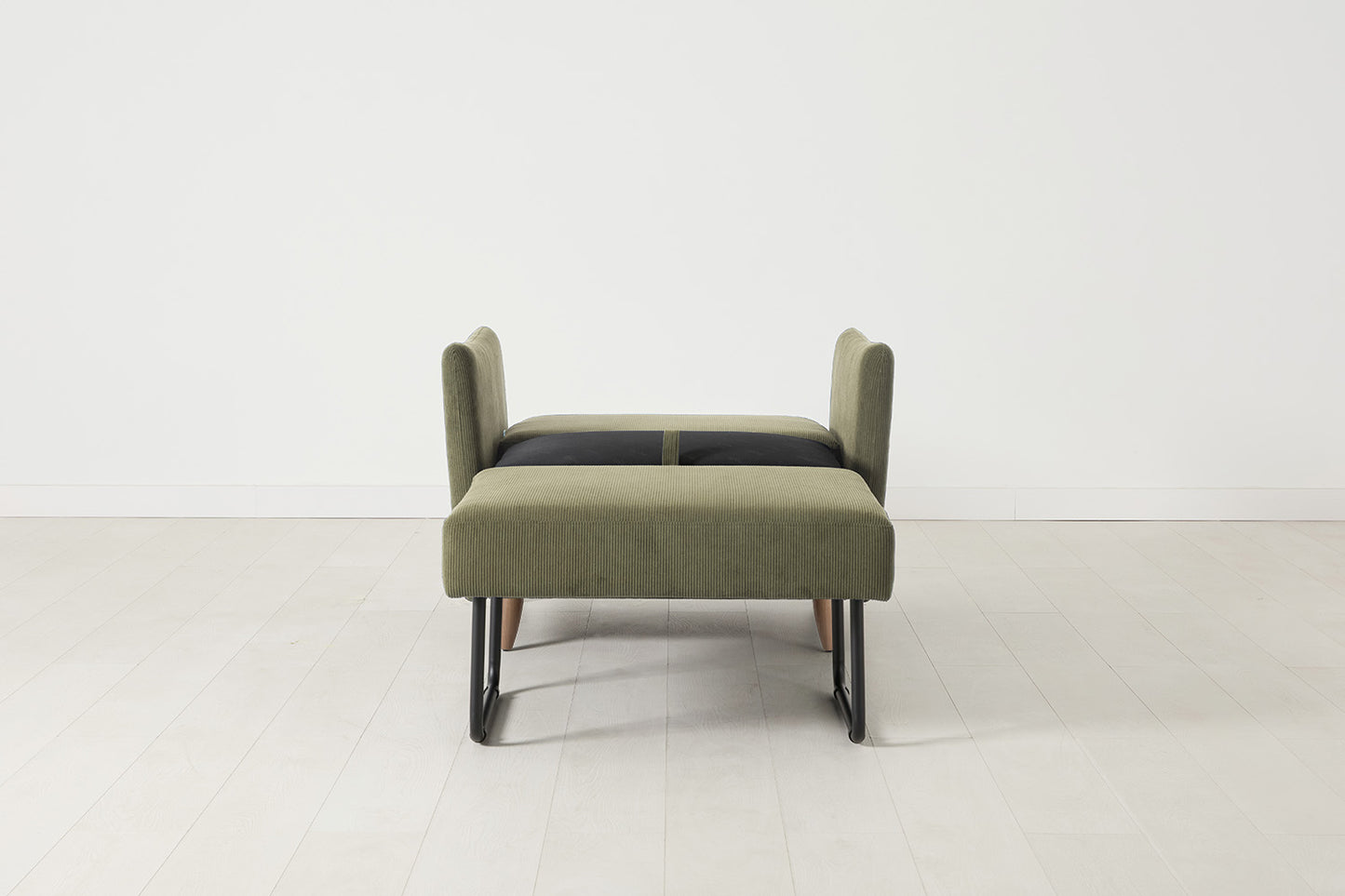 Model 08 Chair Bed Single Sofa Bed, Oak / Fennel