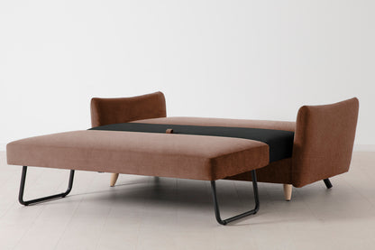Model 08 Sofa Bed 2.5 Seater, Oak / Russet