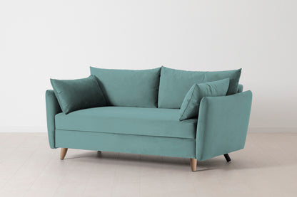 Model 08 Sofa Bed 2.5 Seater, Oak / Airforce
