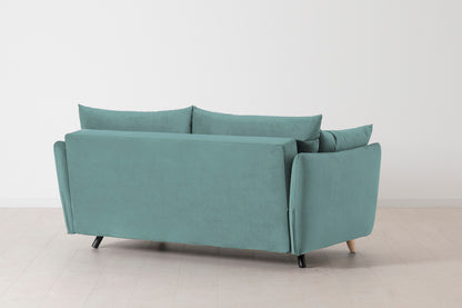 Model 08 Sofa Bed 2.5 Seater, Oak / Airforce