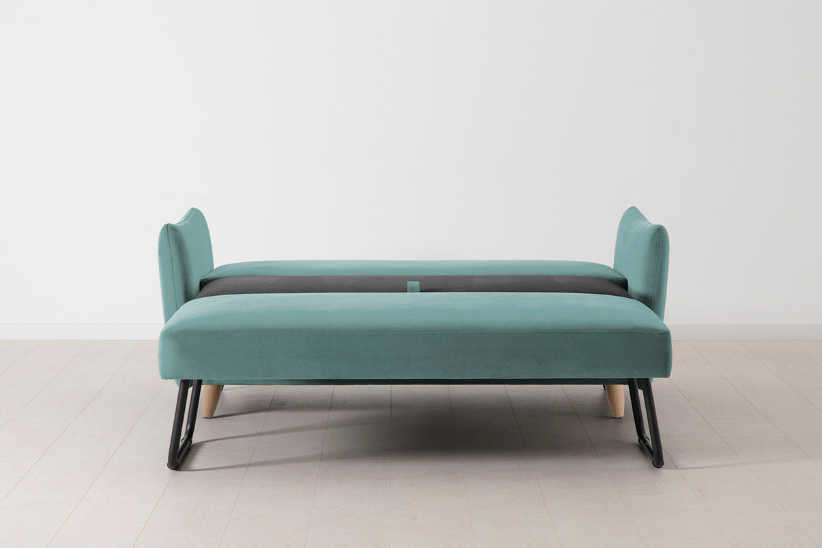 Model 08 Sofa Bed 2.5 Seater, Oak / Airforce