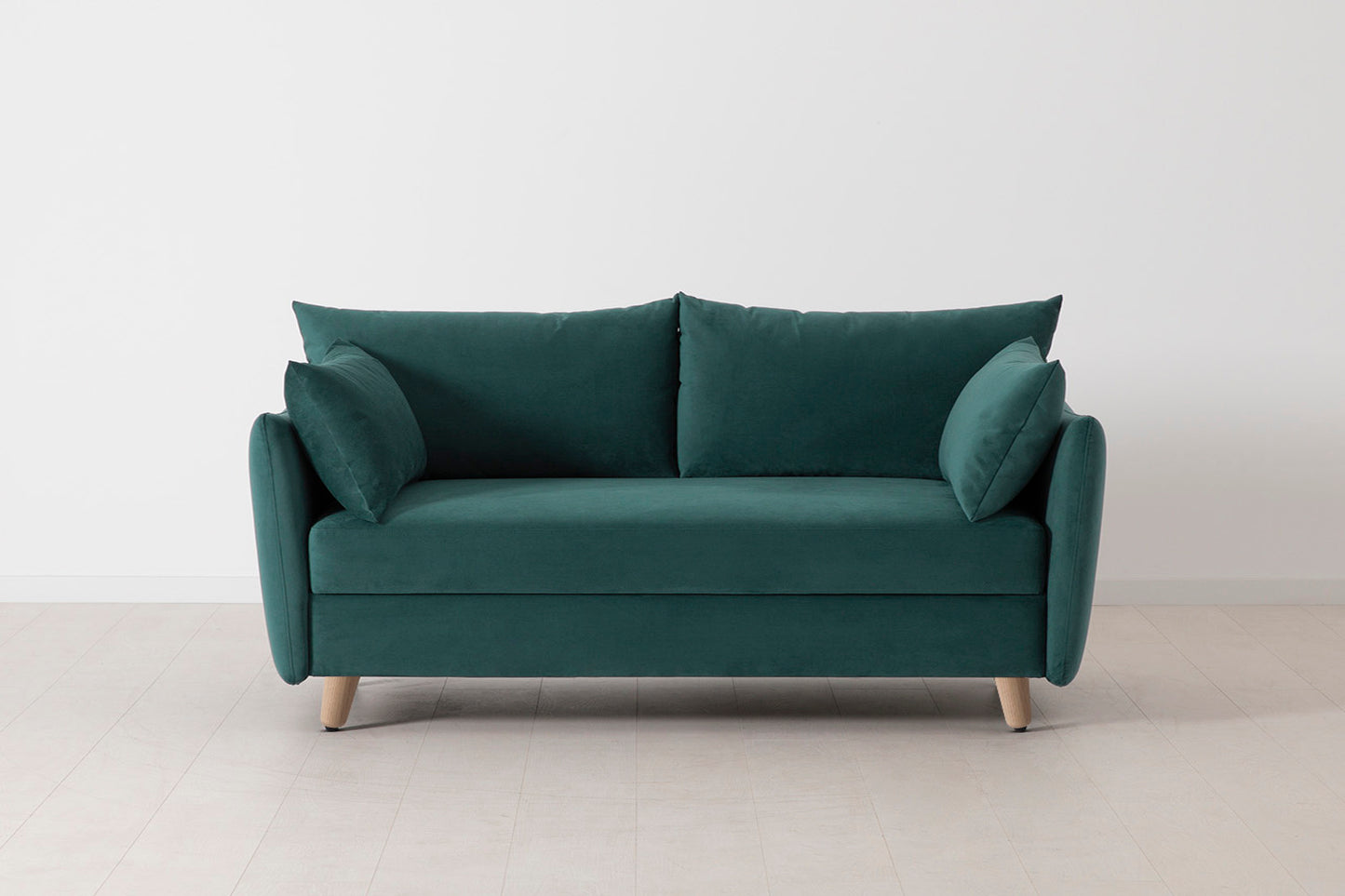 Model 08 Sofa Bed 2.5 Seater, Oak / Kingfisher