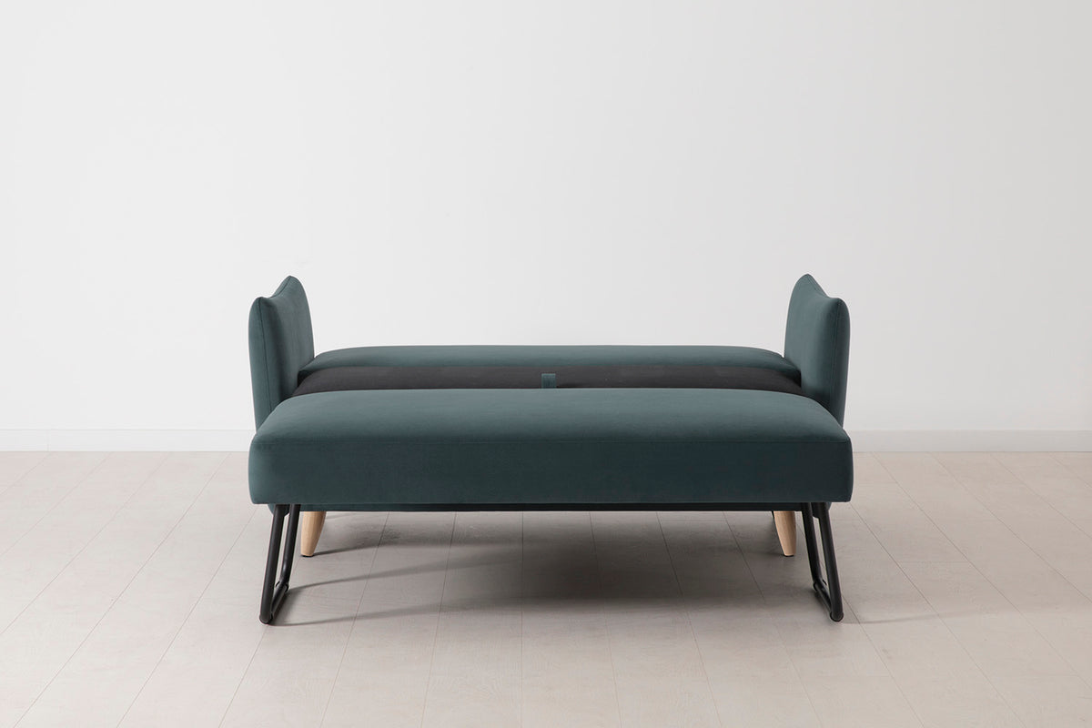 Model 08 Sofa Bed 2 Seater, Oak / Petrol