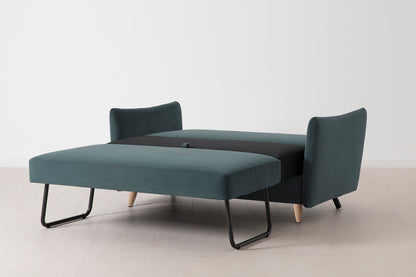 Model 08 Sofa Bed 2 Seater, Oak / Petrol