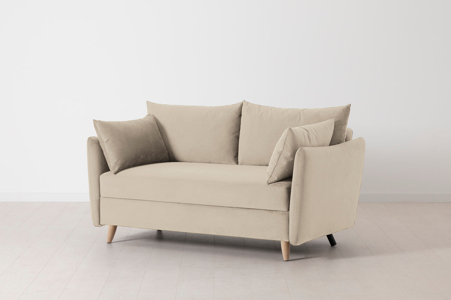 Model 08 Sofa Bed 2 Seater, Oak / Bone