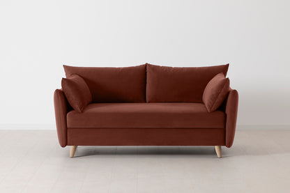 Model 08 Sofa Bed 2.5 Seater, Oak / Brick