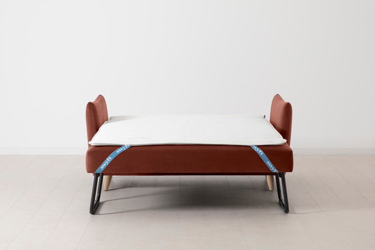 Model 08 Sofa Bed 2 Seater, Oak / Brick