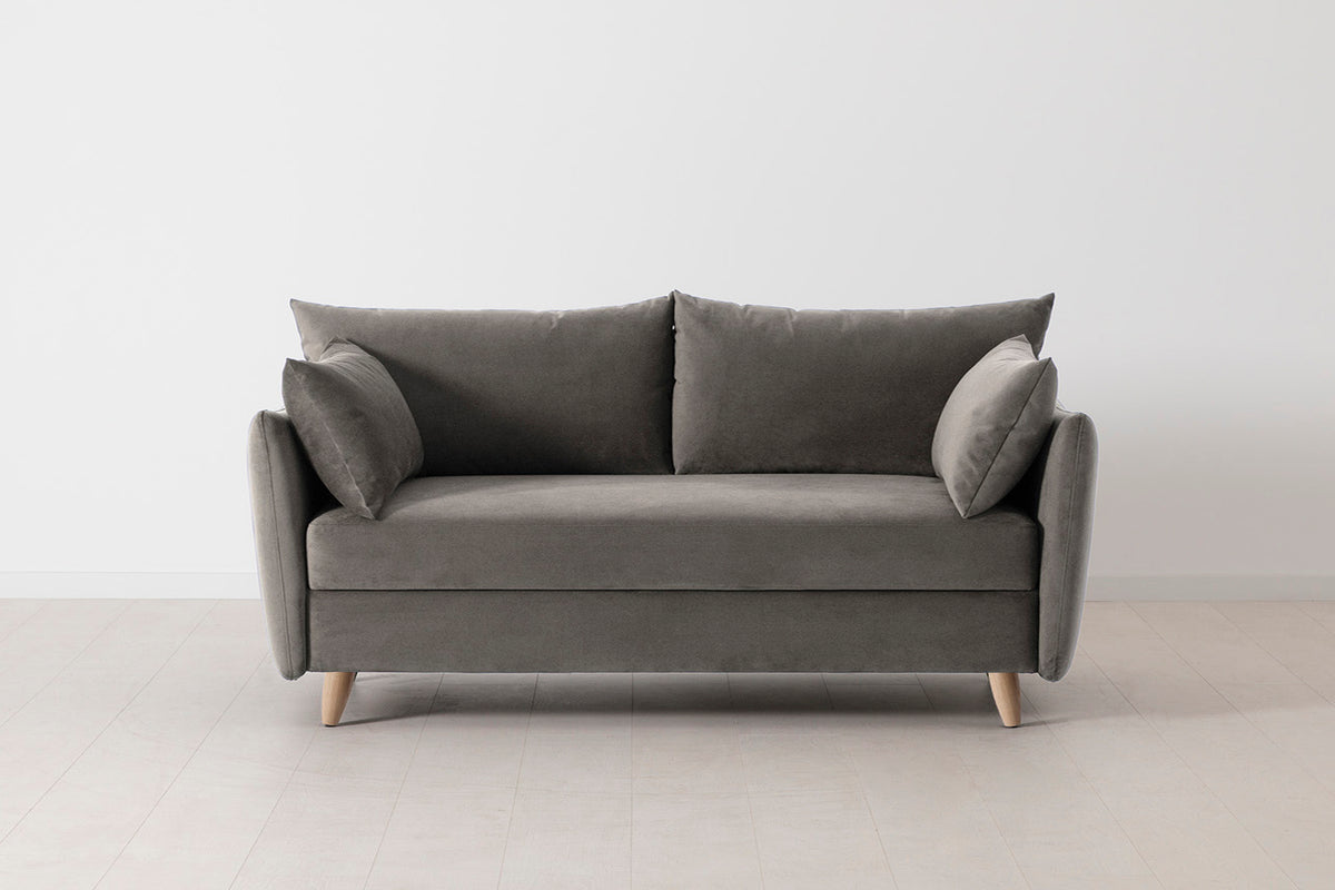 Model 08 Sofa Bed 2.5 Seater, Oak / Elephant