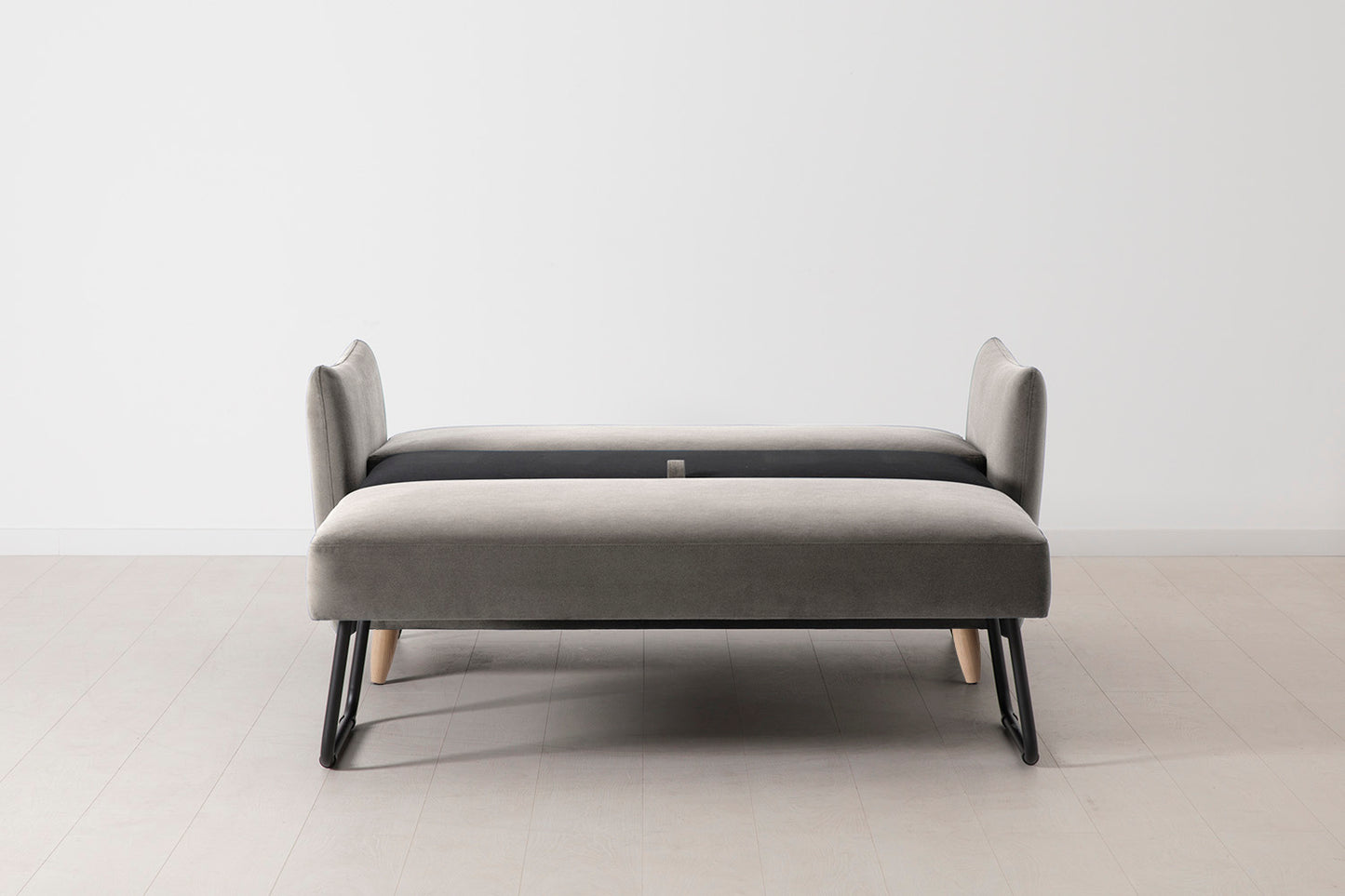 Model 08 Sofa Bed 2 Seater, Oak / Elephant