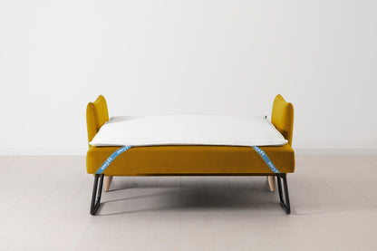 Model 08 Sofa Bed 2 Seater, Oak / Mustard