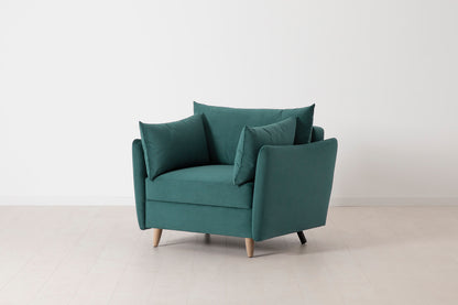 Model 08 Chair Bed Single Sofa Bed, Oak / Kingfisher