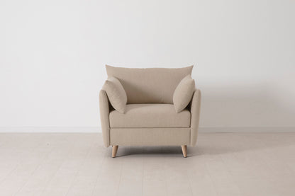 Model 08 Chair Bed Single Sofa Bed, Oak / Oatmeal