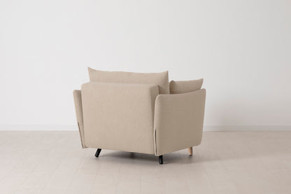 Model 08 Chair Bed Single Sofa Bed, Oak / Oatmeal